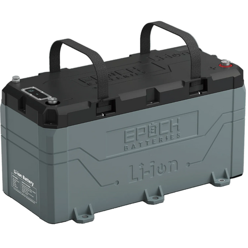 Epoch 36V 100Ah LiFePO4 battery — front view