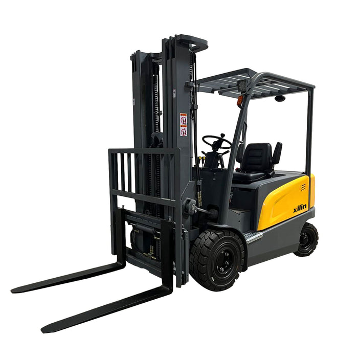 Xilin FB30R-197 4 wheel electric forklift side angle view