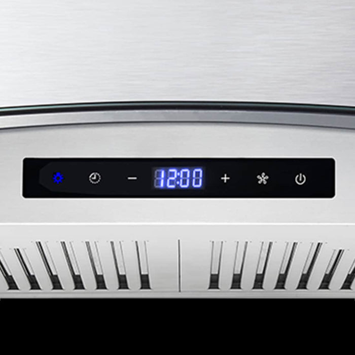 Cosmo 30-Inch 380 CFM Ductless Wall Mount Range Hood in Stainless Steel with Tempered Glass (COS-668AS750-DL) Cosmo
