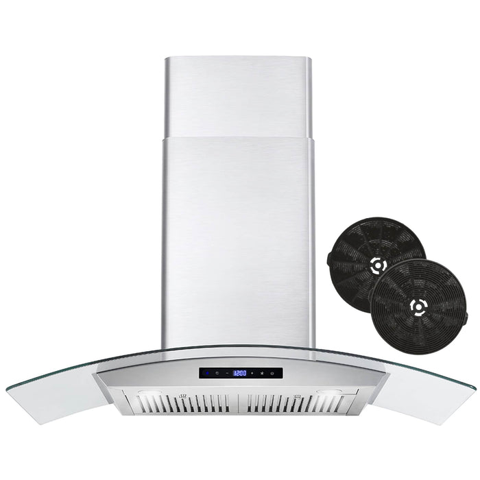 Cosmo 4-Piece Appliance Package - 36-Inch Dual Fuel Range, Wall Mount Range Hood, Dishwasher and Refrigerator in Stainless Steel (COS-4PKG-062) Cosmo