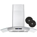 Cosmo 36-Inch 380 CFM Ductless Wall Mount Range Hood in Stainless Steel with Tempered Glass (COS-668AS900-DL) Cosmo