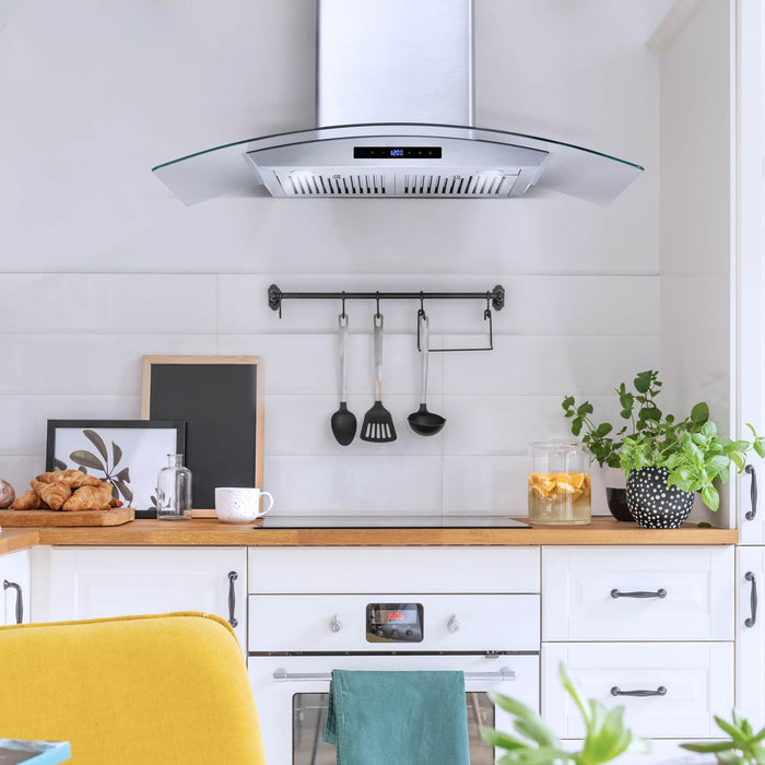 Cosmo 4-Piece Appliance Package - 36-Inch Dual Fuel Range, Wall Mount Range Hood, Dishwasher and Refrigerator in Stainless Steel (COS-4PKG-062) Cosmo