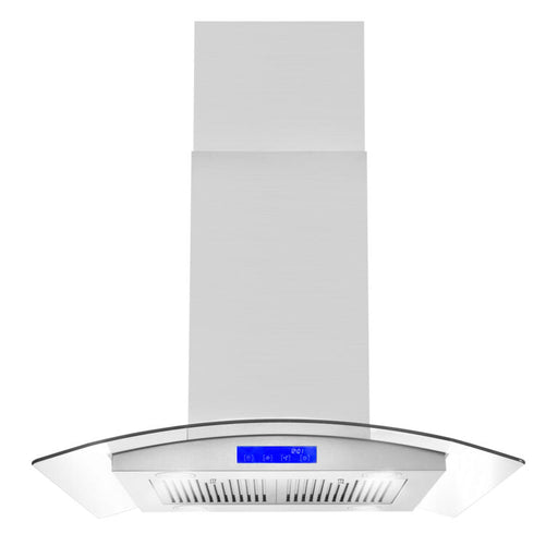 Cosmo 30-Inch 380 CFM Ducted Island Range Hood in Stainless Steel with Tempered Glass (COS-668ICS750) Cosmo