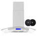 Cosmo 4-Piece Appliance Package - 36-Inch Dual Fuel Range, Island Range Hood, Dishwasher and Refrigerator in Stainless Steel (COS-4PKG-063) Cosmo