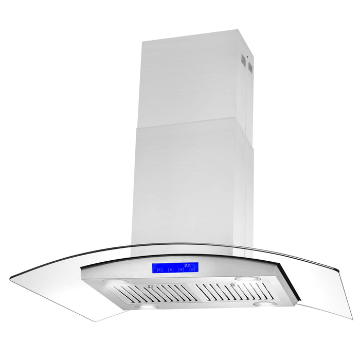 Cosmo 36-Inch 380 CFM Island Range Hood in Stainless Steel with Tempered Glass (COS-668ICS900-DL) Cosmo