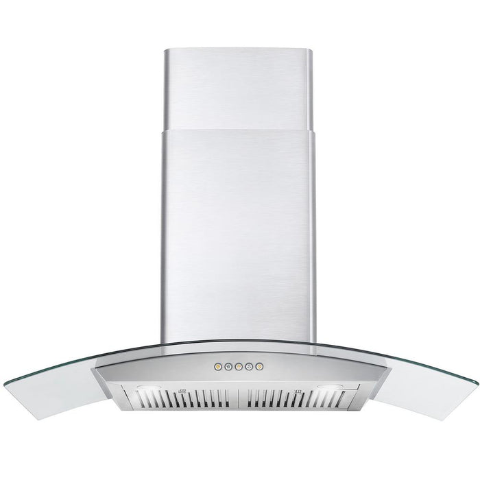 Cosmo 36-Inch 380 CFM Ductless Wall Mount Range Hood in Stainless Steel with Tempered Glass (COS-668WRC90-DL) Cosmo