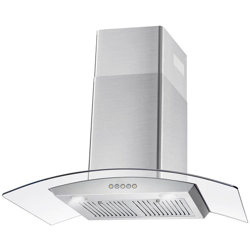 Cosmo 36-Inch 380 CFM Ductless Wall Mount Range Hood in Stainless Steel with Tempered Glass (COS-668WRC90-DL) Cosmo