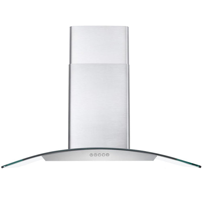 Cosmo 36-Inch 380 CFM Ductless Wall Mount Range Hood in Stainless Steel with Tempered Glass (COS-668WRC90-DL) Cosmo