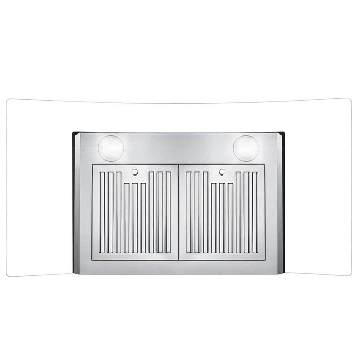 Cosmo 36-inch 380 CFM Ductless Wall Mount Range Hood in Stainless Steel with Tempered Glass (COS-668WRCS90-DL) Cosmo