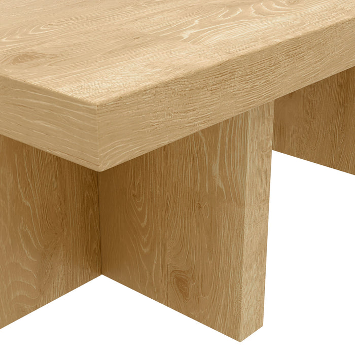 Alpine Furniture Cleo Donte Rectangular Coffee Table, Natural