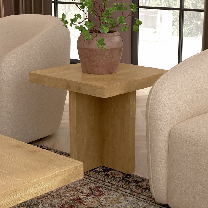 Alpine Furniture Cleo Donte End Table, Natural
