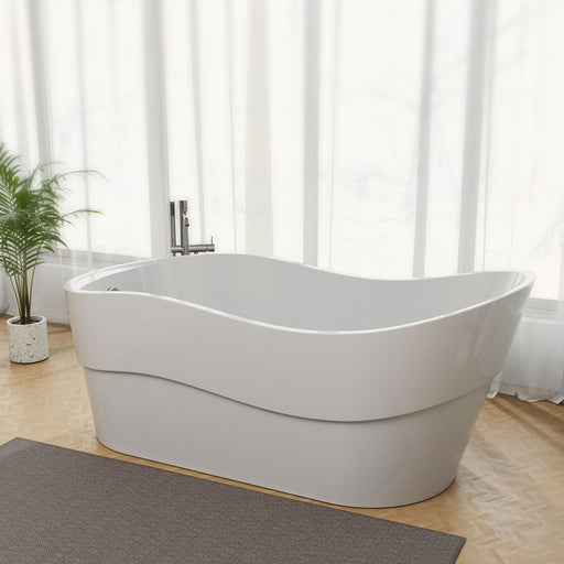 Empava 67" Freestanding Soaking Tub with Left Drain EMPV-67FT1527 Empava
