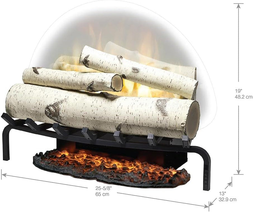 Revillusion® 25" Electric Fireplace Log Set w/ Ashmat - specifications diagram