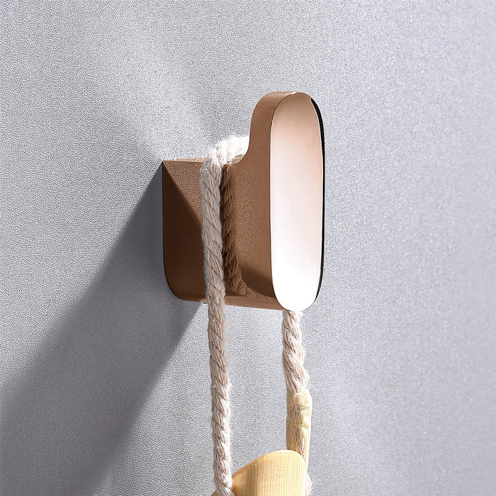 wonderland shower inc Luxurious 4-Piece Brass Rose Gold Bathroom Hardware Set: Towel Bar... Shower Accessory - Detail View