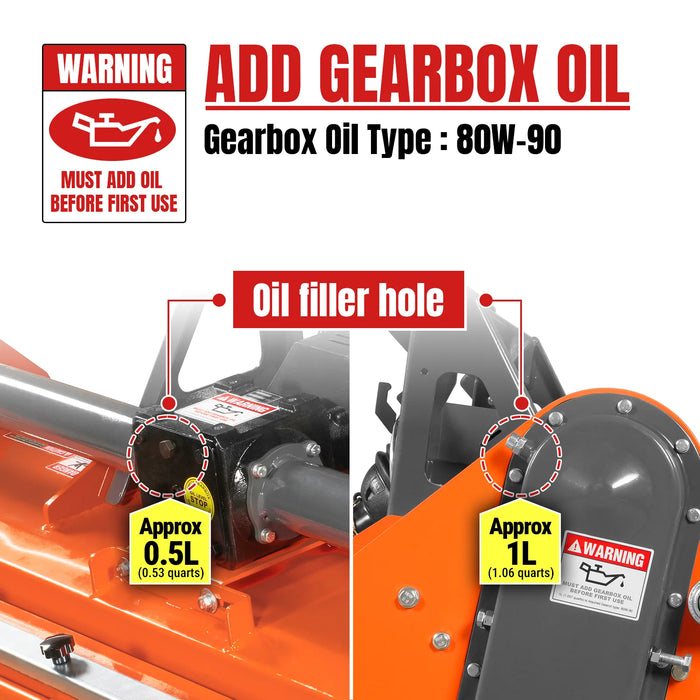 48 in Stone Burier Reverse Rotary Tiller,  3 Point Hitch Cat.1,  Chain — detail view