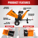 6 inch E-start ZONSEN 459cc 15hp Gasoline Engine Powered Drum Wood Chipper ,  P4206