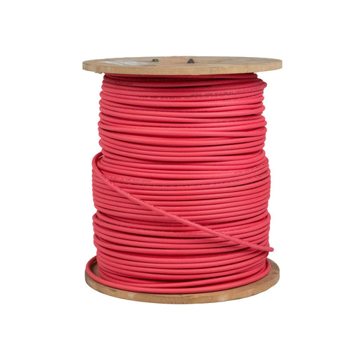 1000ft 10 AWG Copper PV Wire - Black and Red - 1000ft 10 AWG Copper PV Wire, red, shown on wooden spool