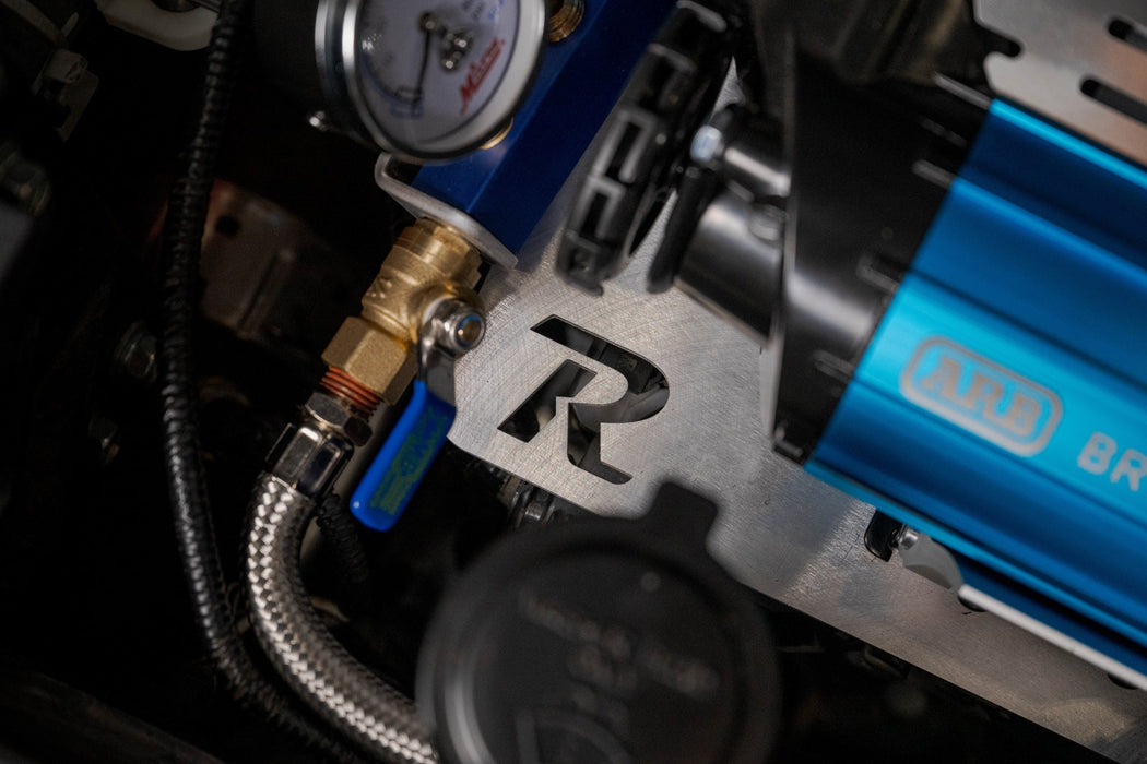 Rago Fabrication 2025-2026 Toyota 4Runner Under-Hood Air Compressor Mount – installed on vehicle, image 8 of 17