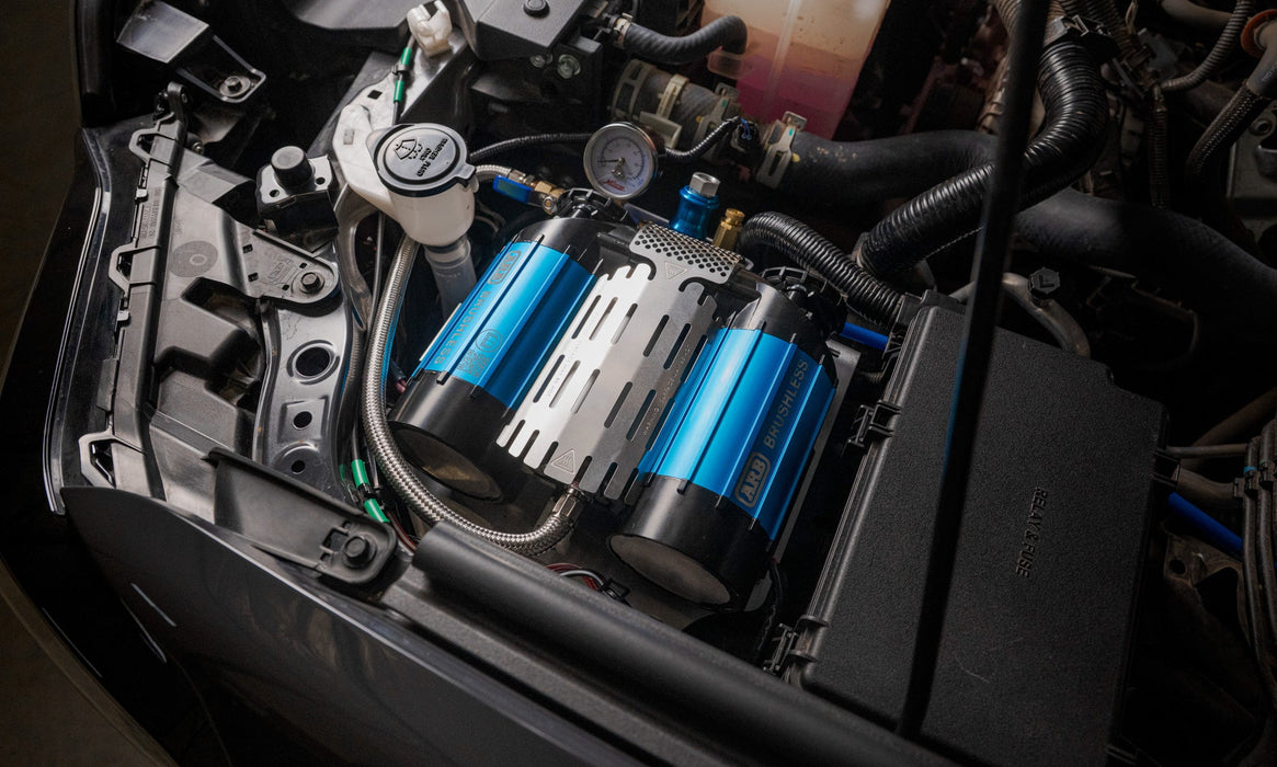 Rago Fabrication 2025-2026 Toyota 4Runner Under-Hood Air Compressor Mount – installed on vehicle, image 11 of 17
