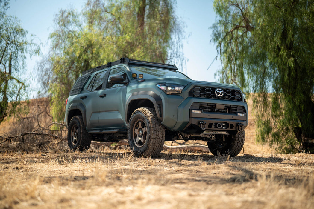 DV8 Offroad 2025-2026 Toyota 4Runner Centric Winch Front Bumper – installed on vehicle, image 2 of 15
