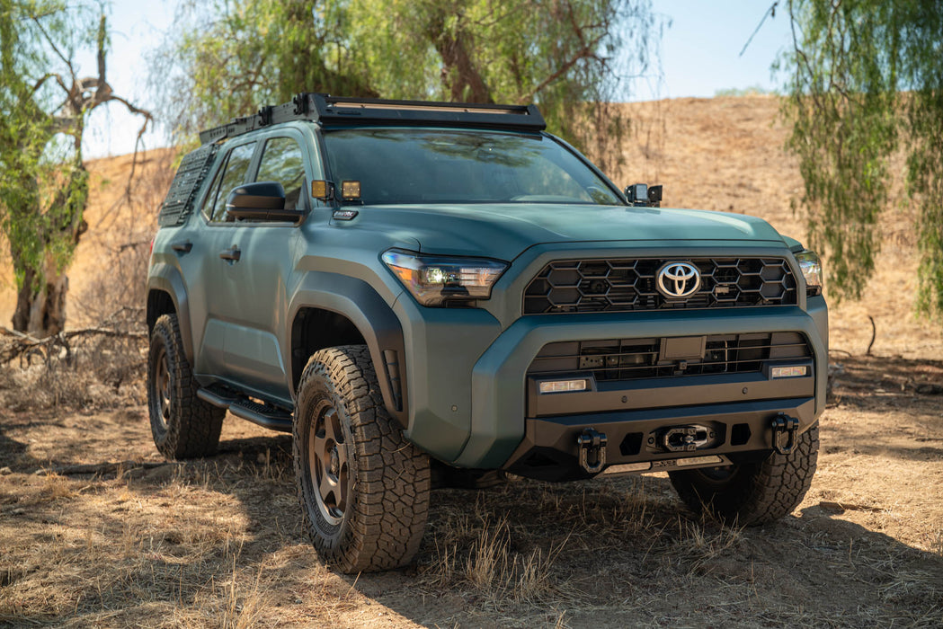 DV8 Offroad 2025-2026 Toyota 4Runner Centric Winch Front Bumper – installed on vehicle, image 6 of 15