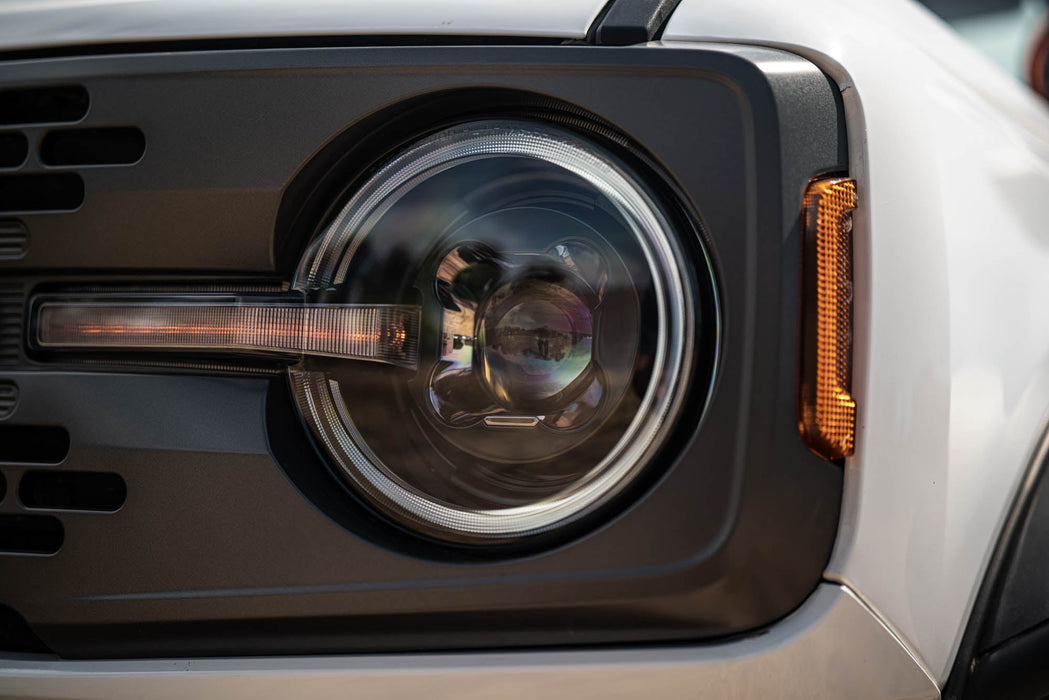 DV8 Offroad 2021-2026 Ford Bronco Black Headlights – installed on vehicle, image 15 of 20