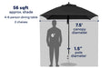 Ledge Lounger Premier Umbrella-7.5' Square-Pulley — view 6