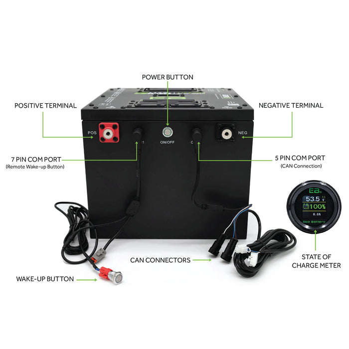 70V 105Ah LiFePO4 Battery - specifications diagram