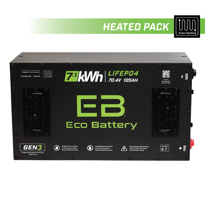 70V 105Ah LiFePO4 Battery - front view