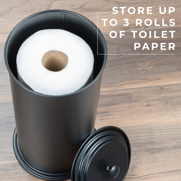 Utility Sink Freestanding Extra Large Toilet Paper Holder (Matte Black Finish) Bathroom Fixture - Close-Up