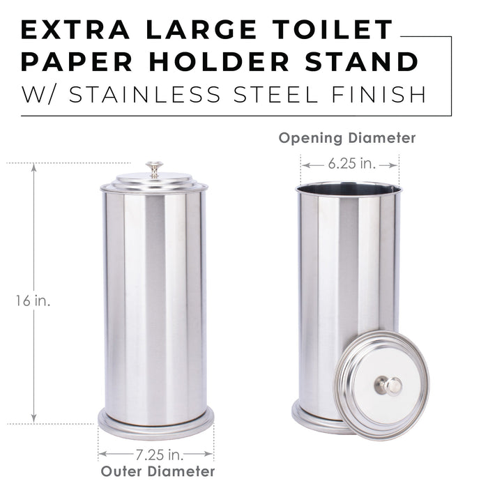 Utility Sink Freestanding Extra Large Toilet Paper Holder (Stainless Steel Finish) Bathroom Fixture - Side View