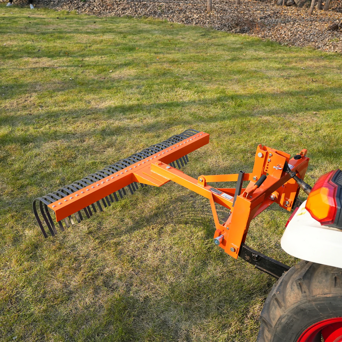 72" Landscape Rake with 36 Tines 3 Point Hitch Tractor Attachment,  LR72