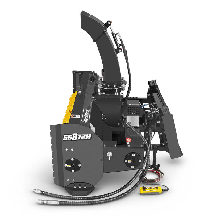 72" Hydraulic Skid Steer Snow Blower, 16–24 GPM, Hydraulic Chute Rotator & Deflector, 24" Impeller, SSB72H