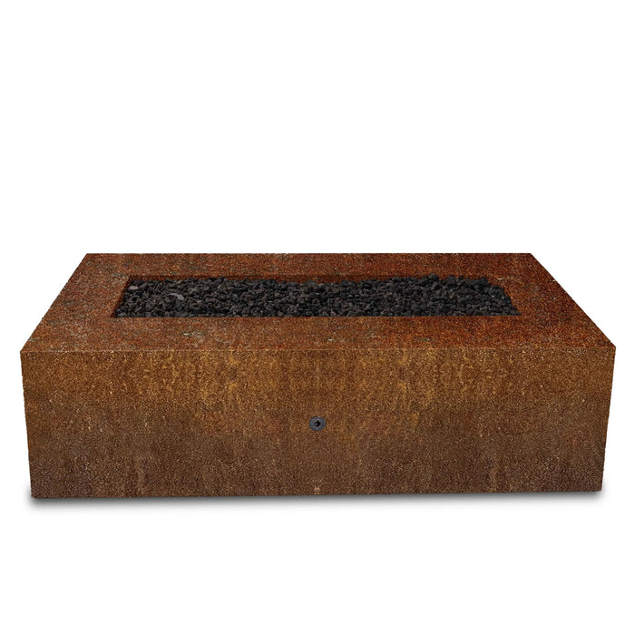 Starfire Designs Metal Gravity 72" x 38" Rectangle Corten Steel Gas Fire Pit with Propane Tank Access Door Starfire Designs
