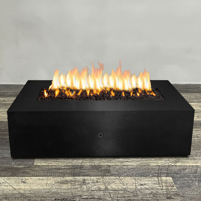 Starfire Designs Gravity Rectangle Powder Coated Steel Gas Fire Pit with Propane Tank Access Door Starfire Designs