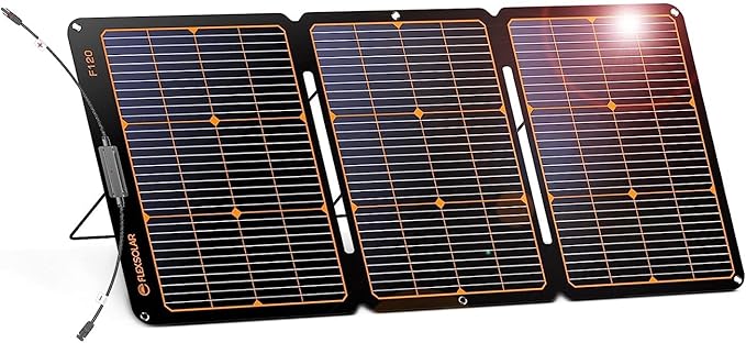 Flexsolar® F120 Foldable Solar Panel for Power Station| 120W（4 in 1 Extention Cable Not Included）