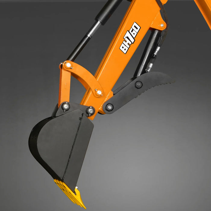 8' Tractor Backhoe Attachment with Hydraulic Thumb,  15" Bucket,  ISO/SAE Switchable Controls,  Self-Contained Hydraulic System,  3 Point Hitch Cat.1 & 2,  20-100 HP,  BH760H