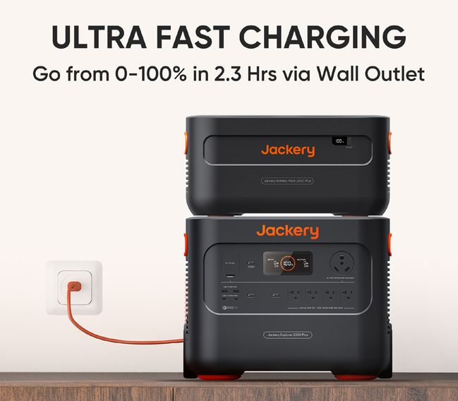 Jackery Battery Pack 2000 Plus ports and display