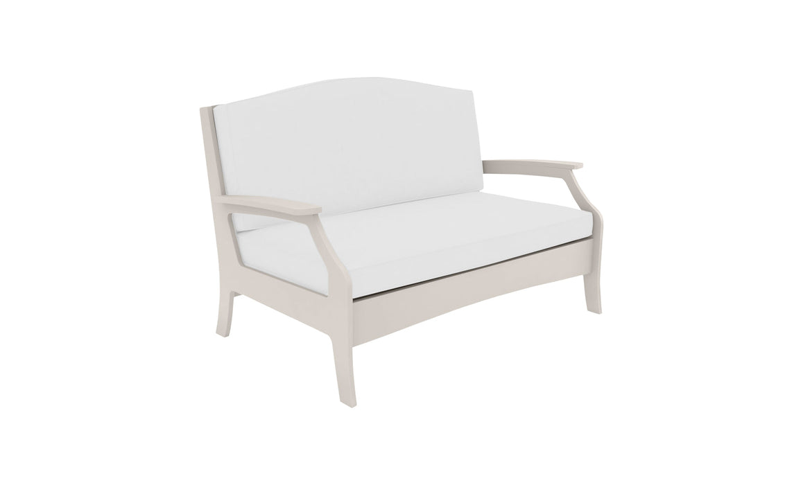 Ledge Lounger Legacy Loveseat — Cloud Base-4634 White Fabric-Lattice Back