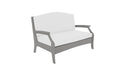 Ledge Lounger Legacy Loveseat — Gray Base-4634 White Fabric-Lattice Back