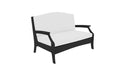 Ledge Lounger Legacy Loveseat — Black Base-4634 White Fabric-Lattice Back