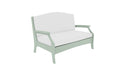 Ledge Lounger Legacy Loveseat — Sage Green Base-4634 White Fabric-Lattice Back