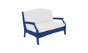 Ledge Lounger Legacy Loveseat — Navy Base-4634 White Fabric-Lattice Back