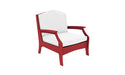 Ledge Lounger Legacy Club Chair — Red Base-4634 White Fabric-Lattice Back