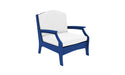 Ledge Lounger Legacy Club Chair — Navy Base-4634 White Fabric-Lattice Back