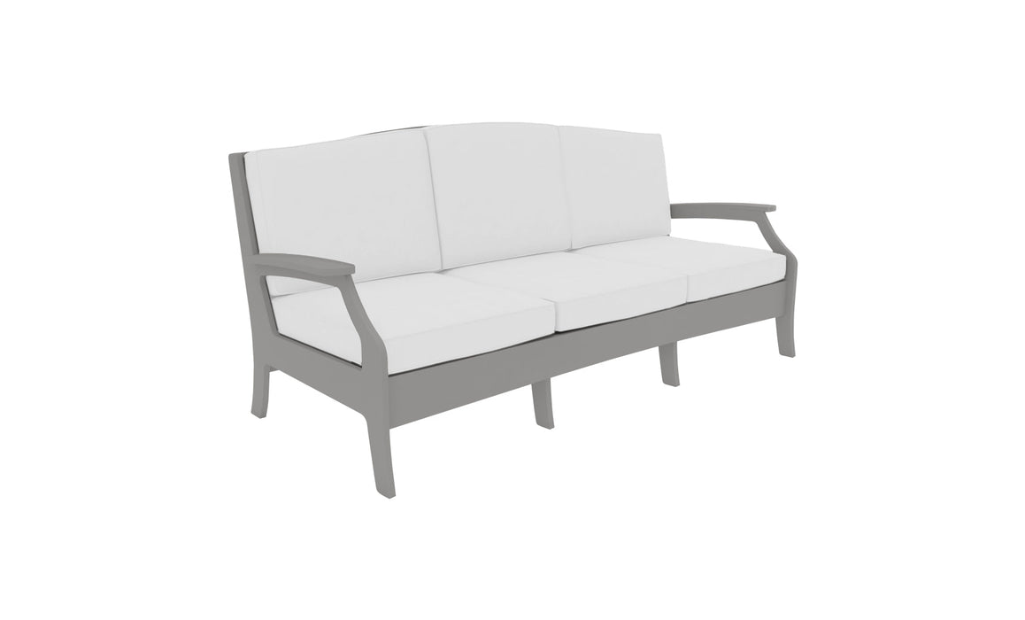 Ledge Lounger Legacy Sofa — Gray Base-4634 White Fabric-Lattice Back