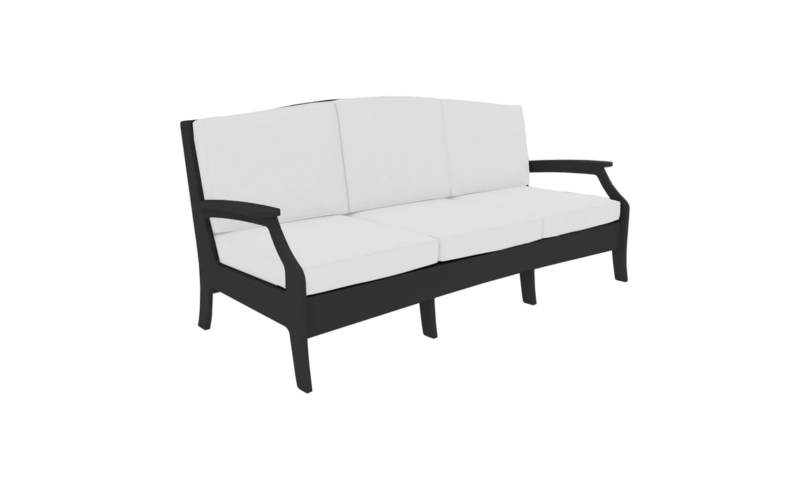 Ledge Lounger Legacy Sofa — Black Base-4634 White Fabric-Lattice Back