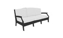 Ledge Lounger Legacy Sofa — Black Base-4634 White Fabric-Lattice Back
