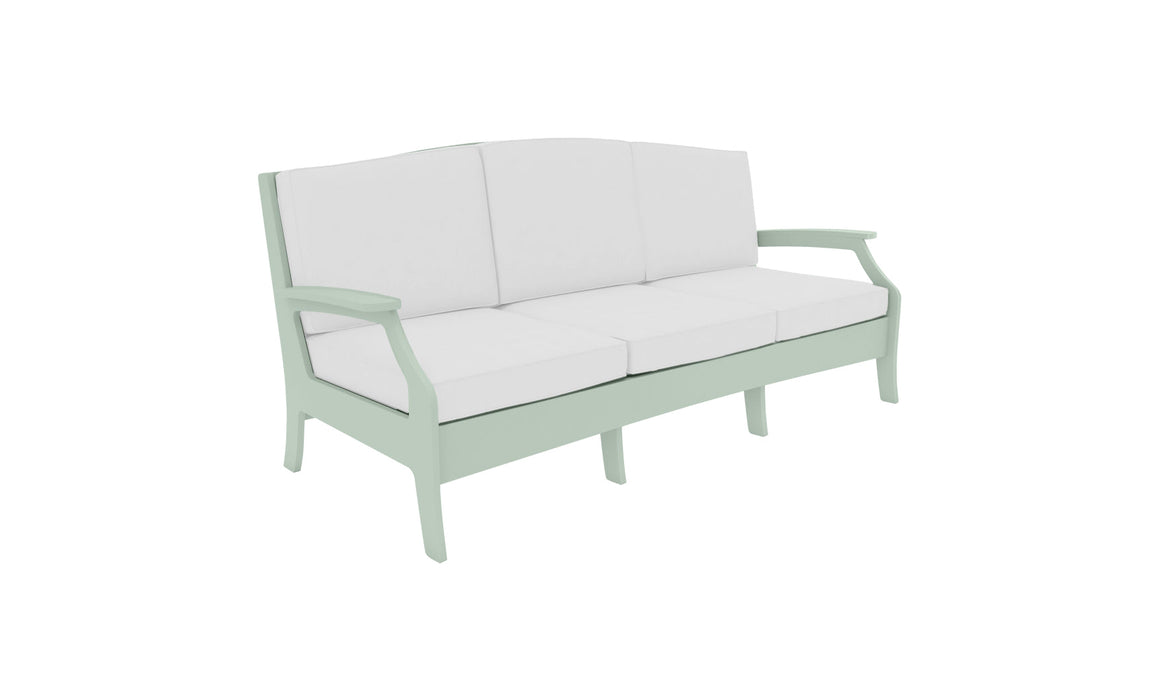 Ledge Lounger Legacy Sofa — Sage Green Base-4634 White Fabric-Lattice Back