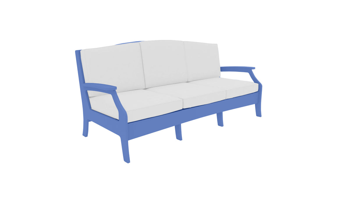 Ledge Lounger Legacy Sofa — Sky Blue Base-4634 White Fabric-Lattice Back